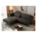 Narożnik SALENTO L - uniwersalny - ciemnoszary, welwet