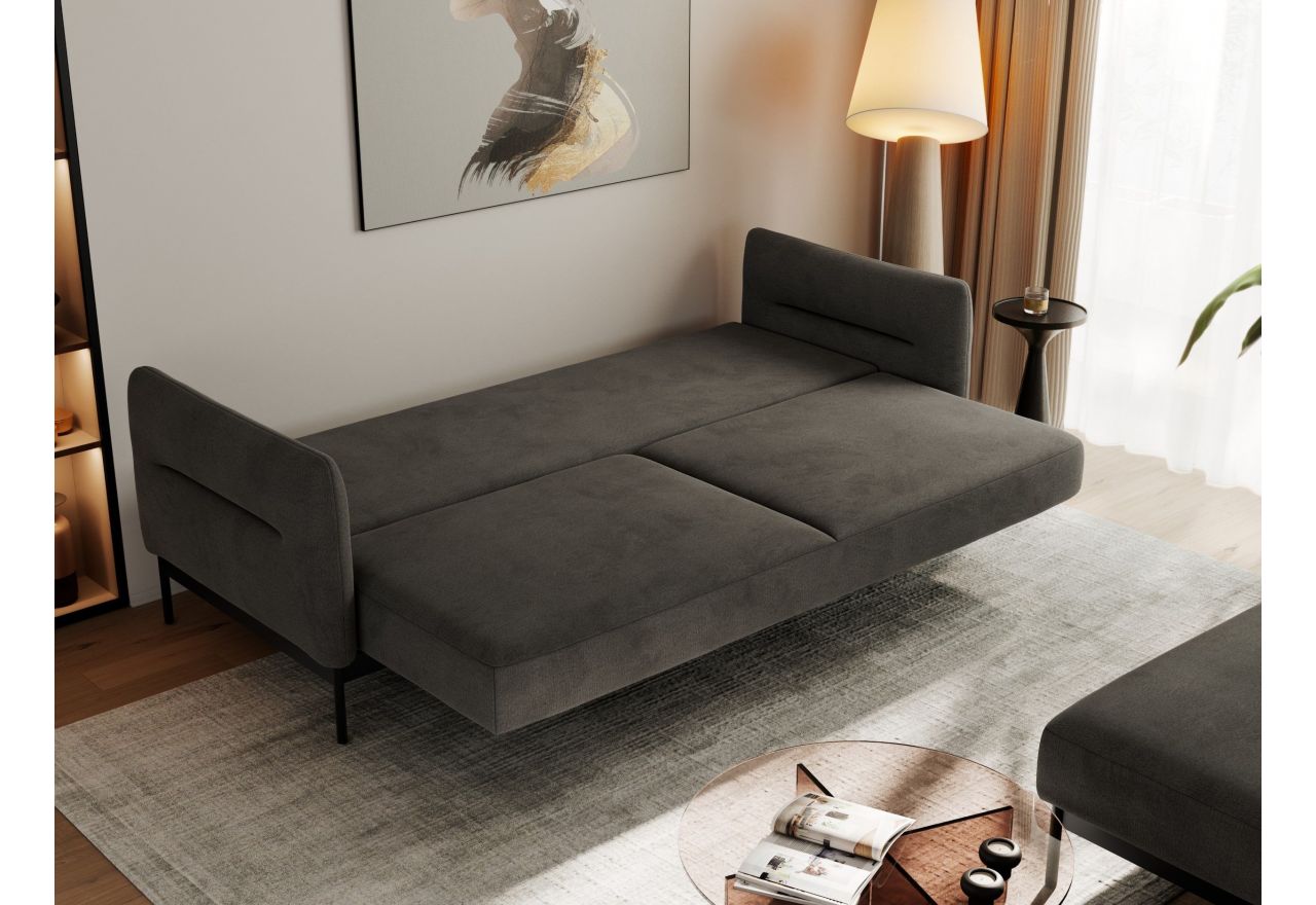 Narożnik SALENTO L - uniwersalny - ciemnoszary, welwet