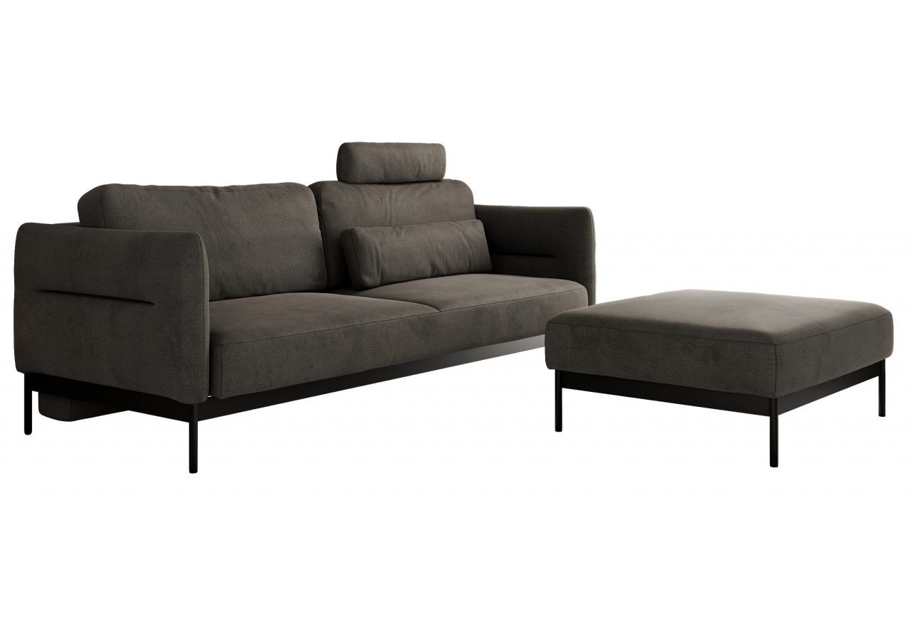 Narożnik SALENTO L - uniwersalny - ciemnoszary, welwet