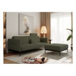 Narożnik SALENTO L - uniwersalny - ciemnozielony, boucle