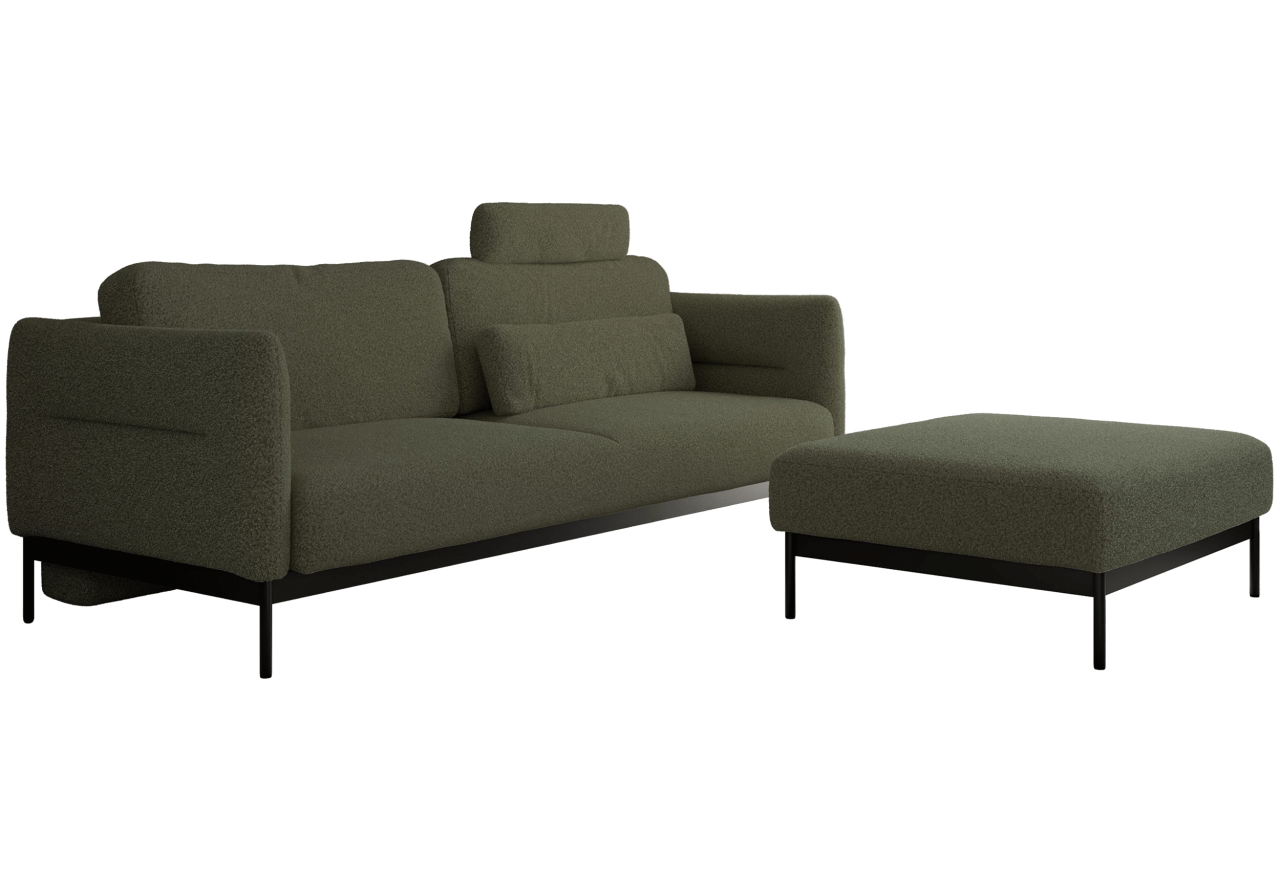 Narożnik SALENTO L - uniwersalny - ciemnozielony, boucle