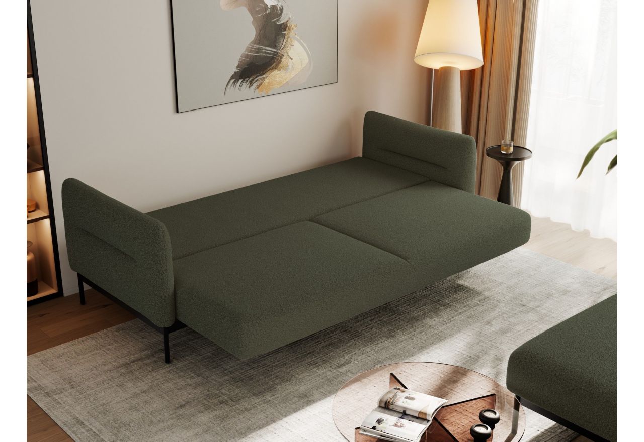 Narożnik SALENTO L - uniwersalny - ciemnozielony, boucle