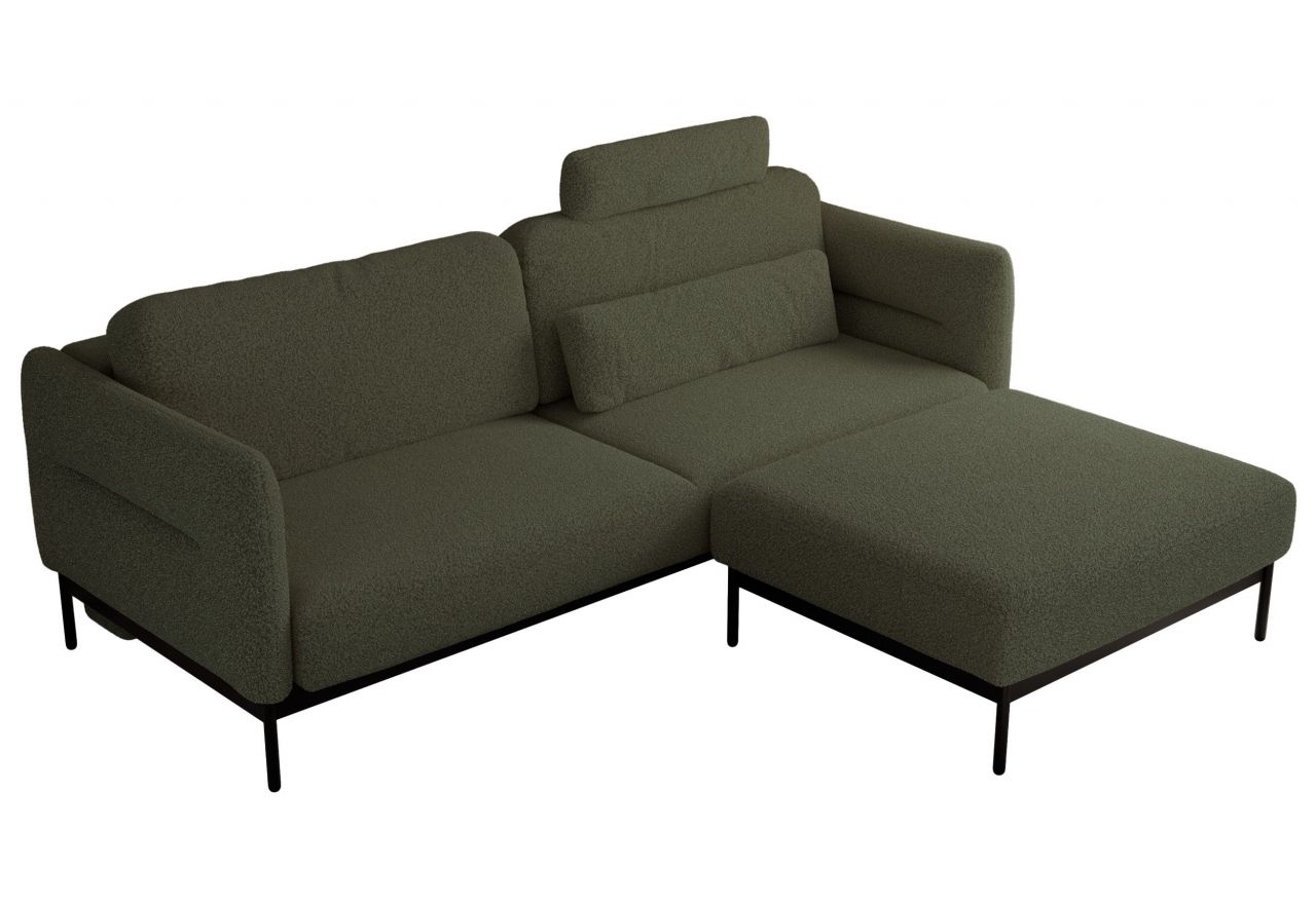 Narożnik SALENTO L - uniwersalny - ciemnozielony, boucle