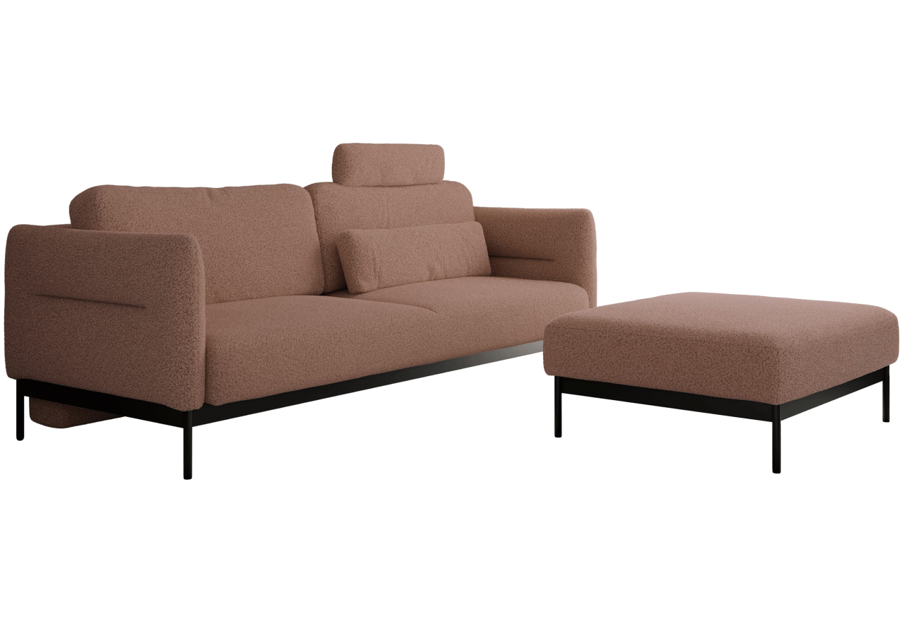 Narożnik SALENTO L - uniwersalny - różowy, boucle