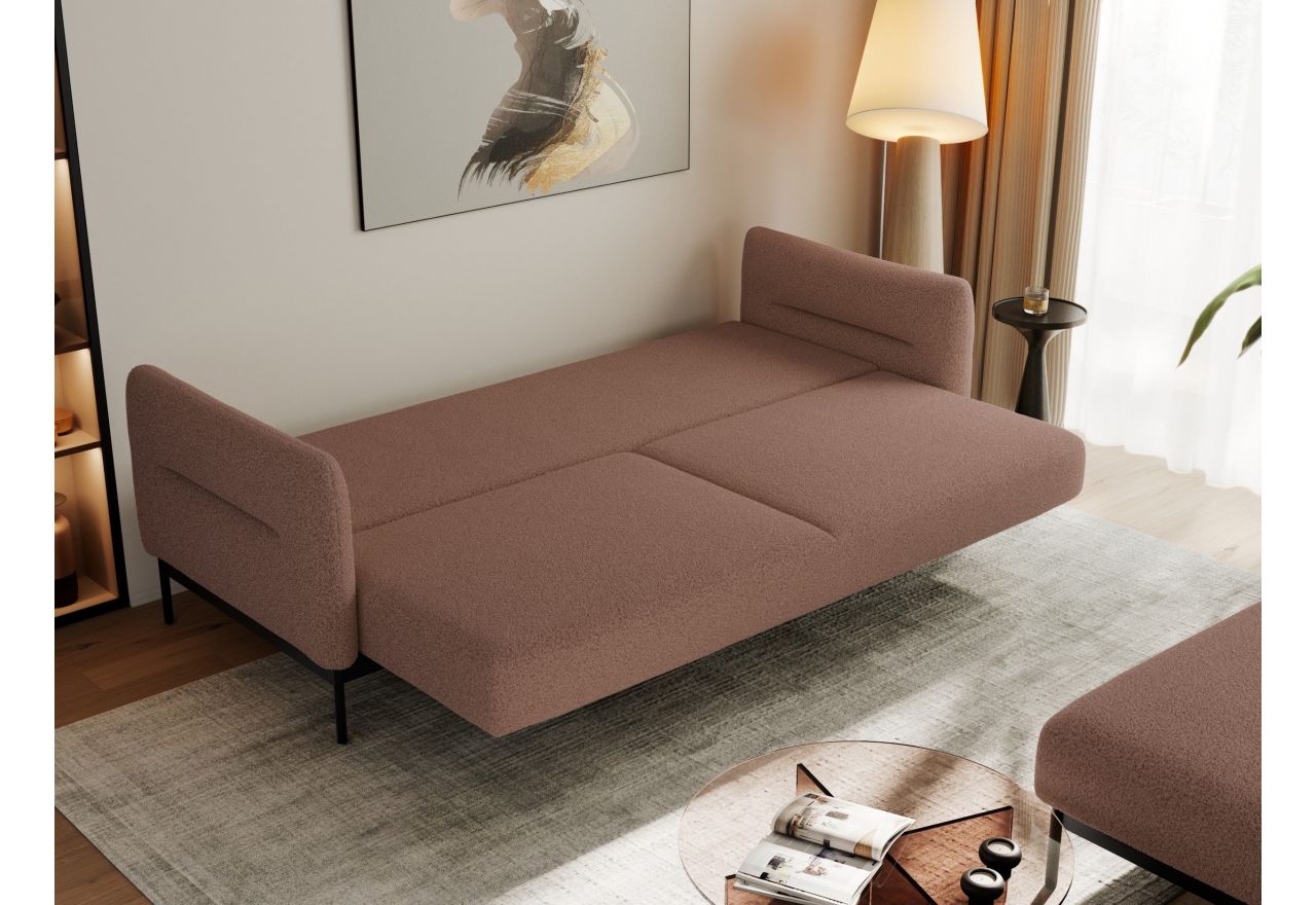 Narożnik SALENTO L - uniwersalny - różowy, boucle