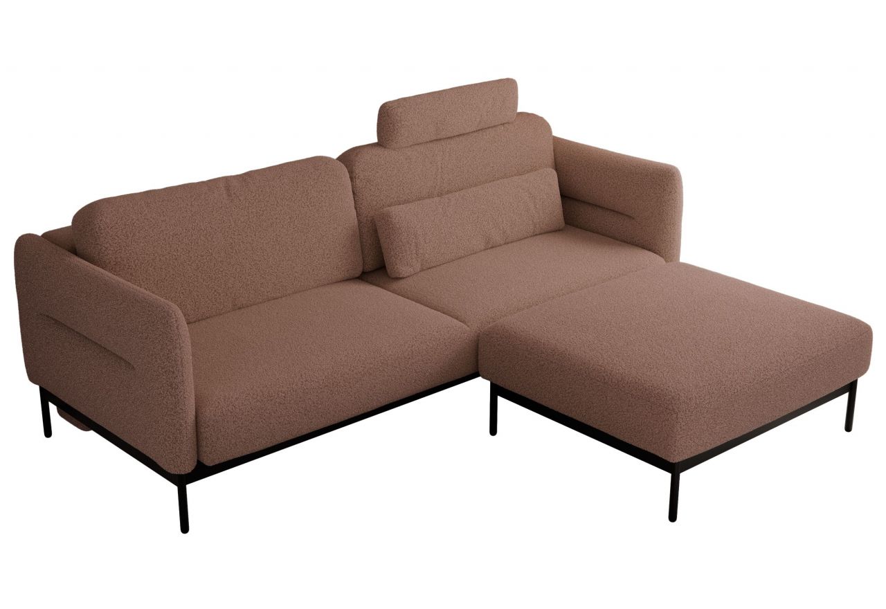 Narożnik SALENTO L - uniwersalny - różowy, boucle