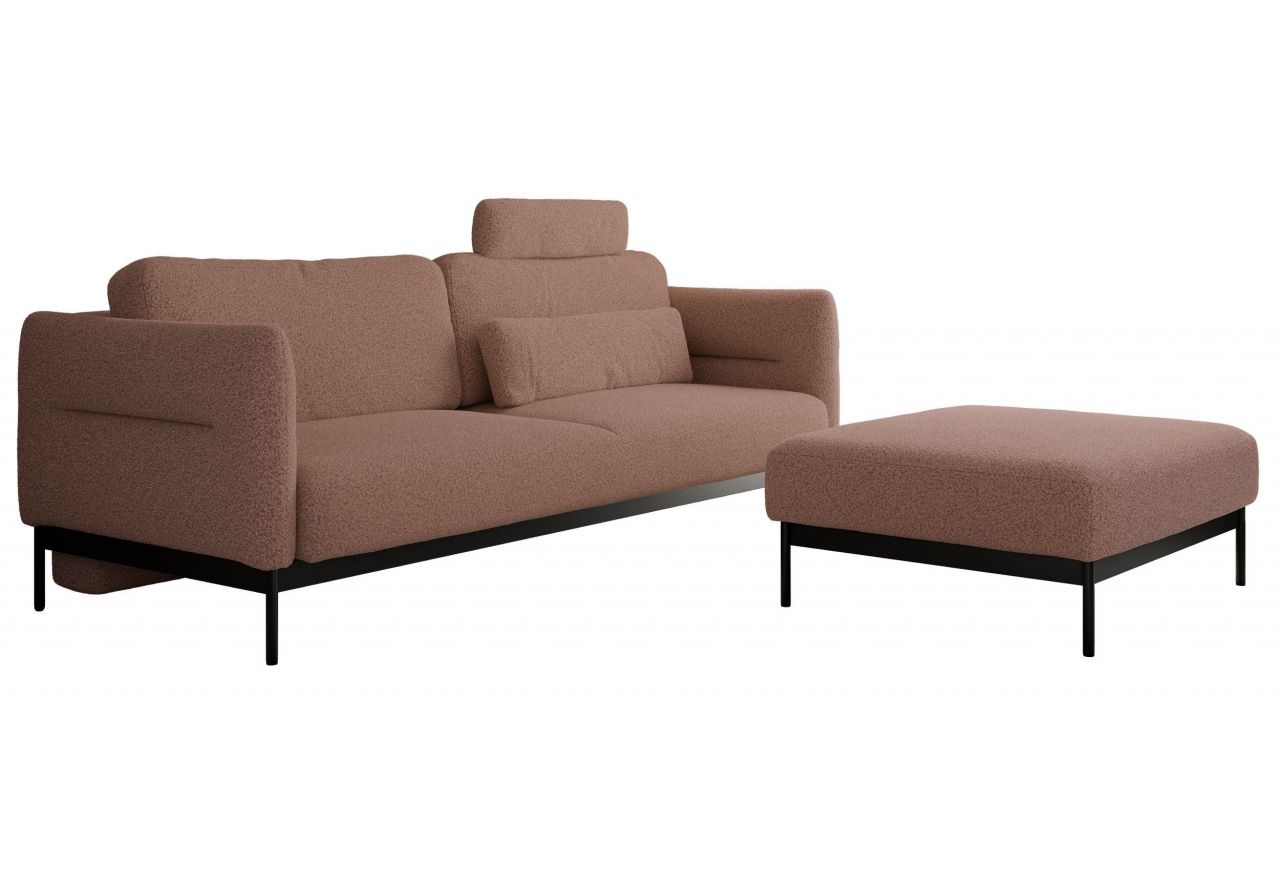 Narożnik SALENTO L - uniwersalny - różowy, boucle