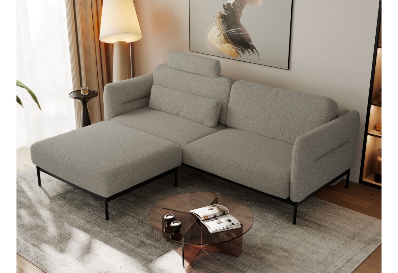 Narożnik SALENTO L - uniwersalny - szary, boucle