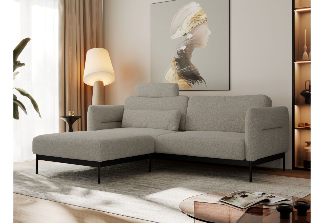 Narożnik SALENTO L - uniwersalny - szary, boucle