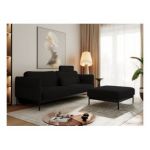 Narożnik SALENTO L - uniwersalny - czarny, boucle