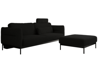 Narożnik SALENTO L - uniwersalny - czarny, boucle