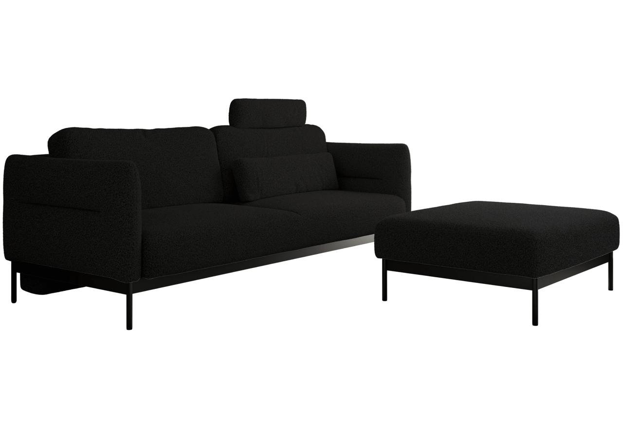 Narożnik SALENTO L - uniwersalny - czarny, boucle