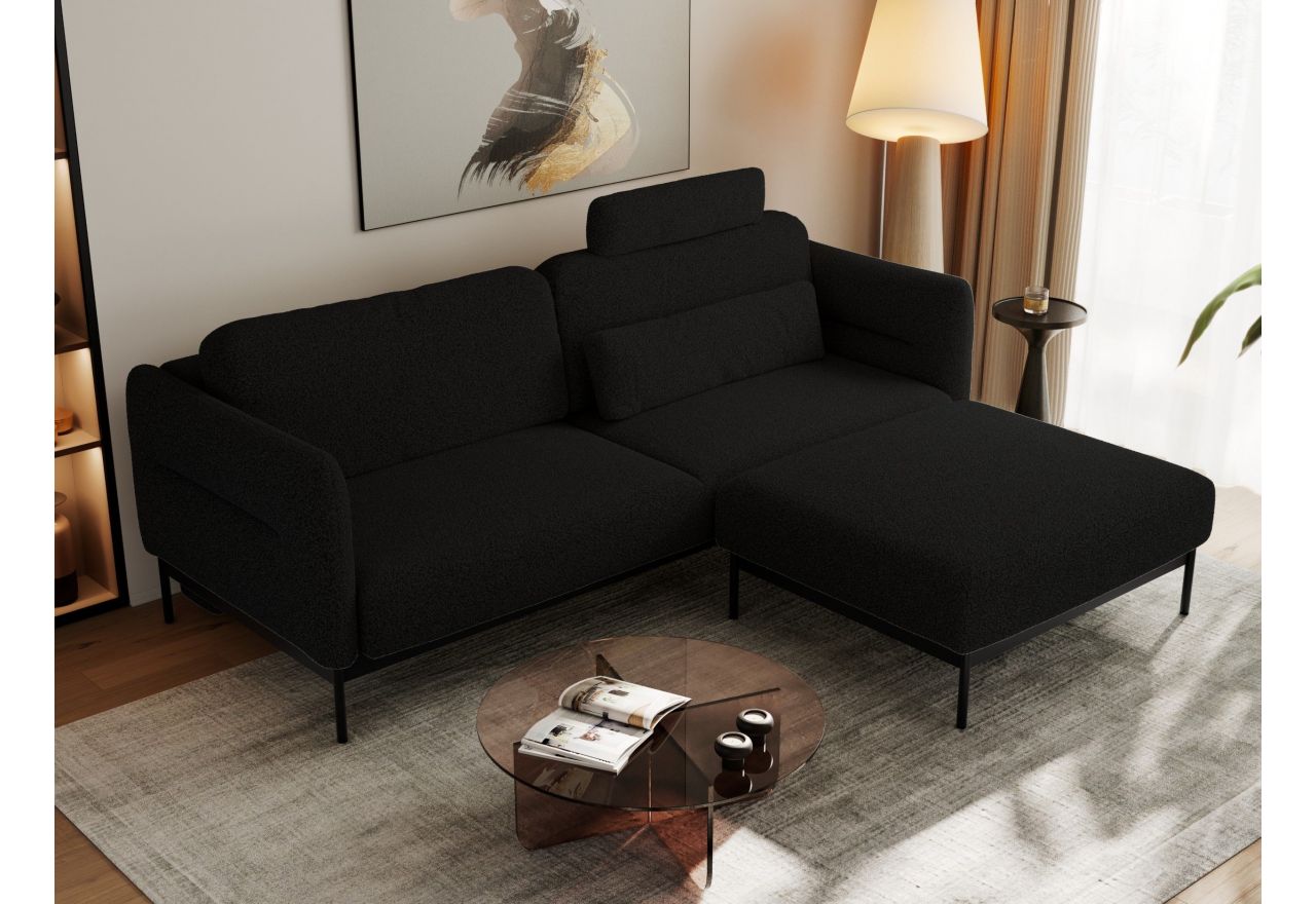 Narożnik SALENTO L - uniwersalny - czarny, boucle