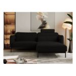 Narożnik SALENTO L - uniwersalny - czarny, boucle