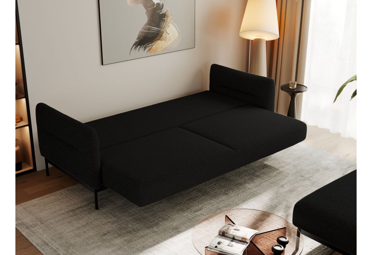 Narożnik SALENTO L - uniwersalny - czarny, boucle