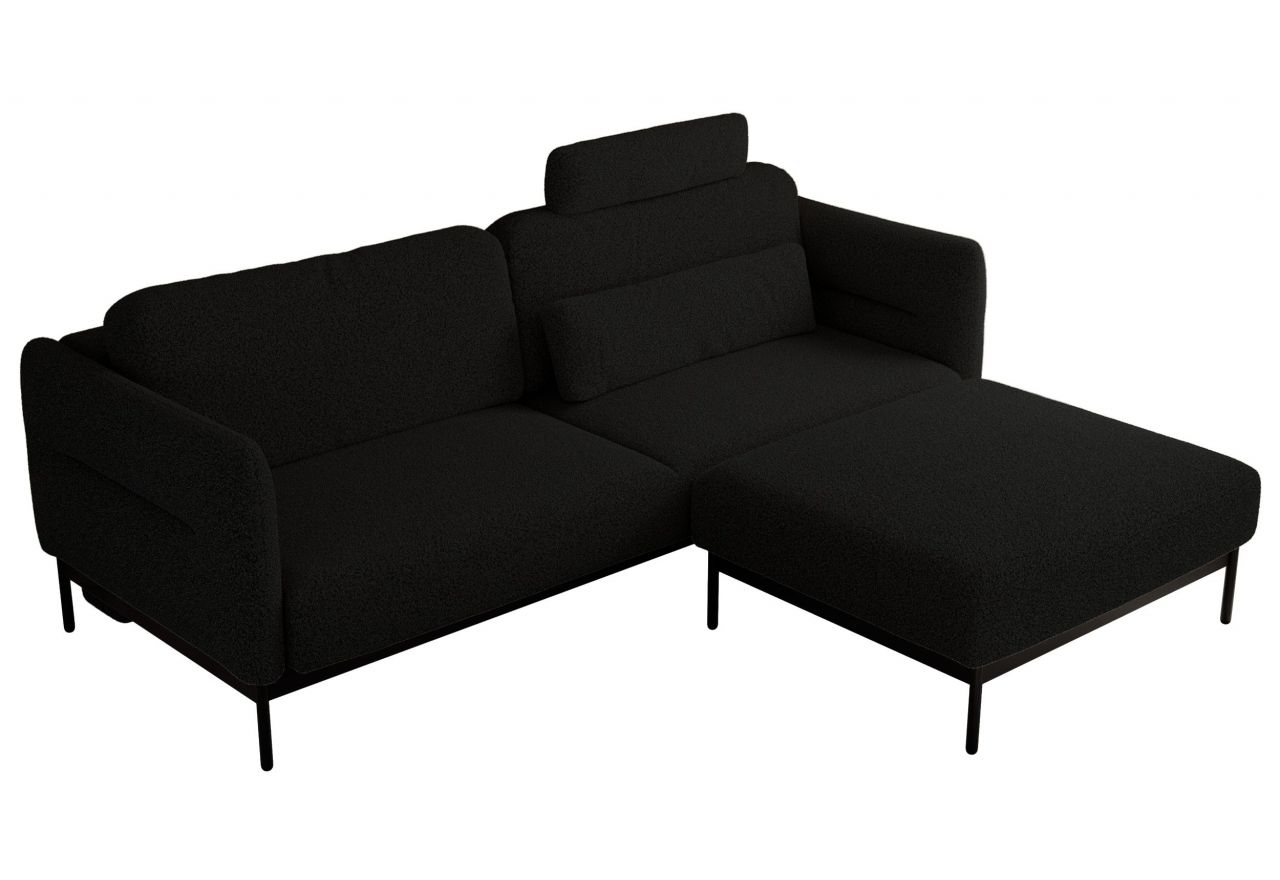 Narożnik SALENTO L - uniwersalny - czarny, boucle