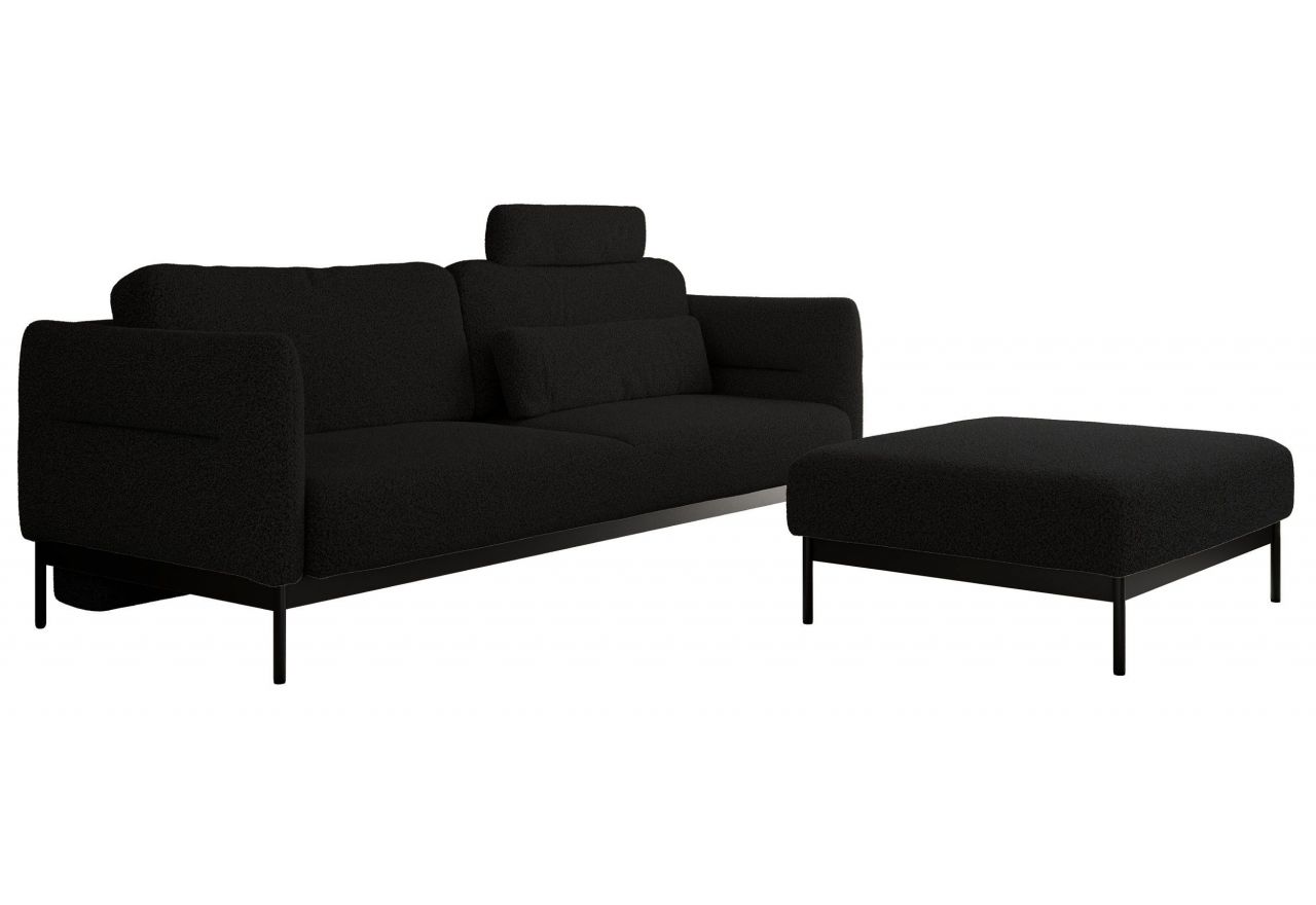 Narożnik SALENTO L - uniwersalny - czarny, boucle