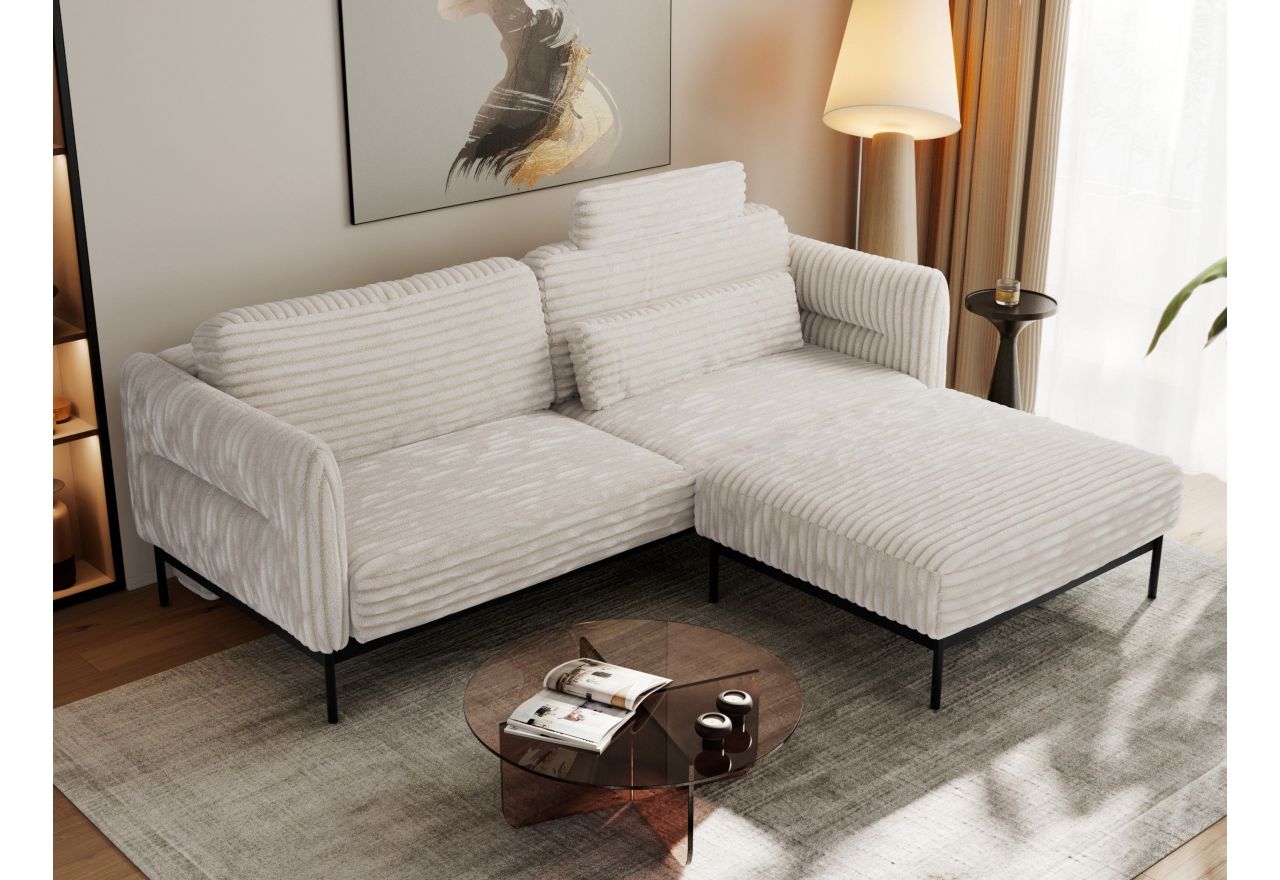 Narożnik SALENTO L - uniwersalny - beżowy, sztruks