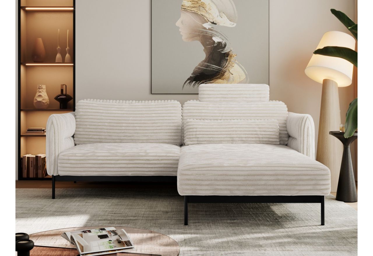 Narożnik SALENTO L - uniwersalny - beżowy, sztruks