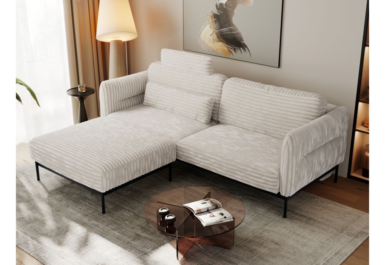 Narożnik SALENTO L - uniwersalny - beżowy, sztruks