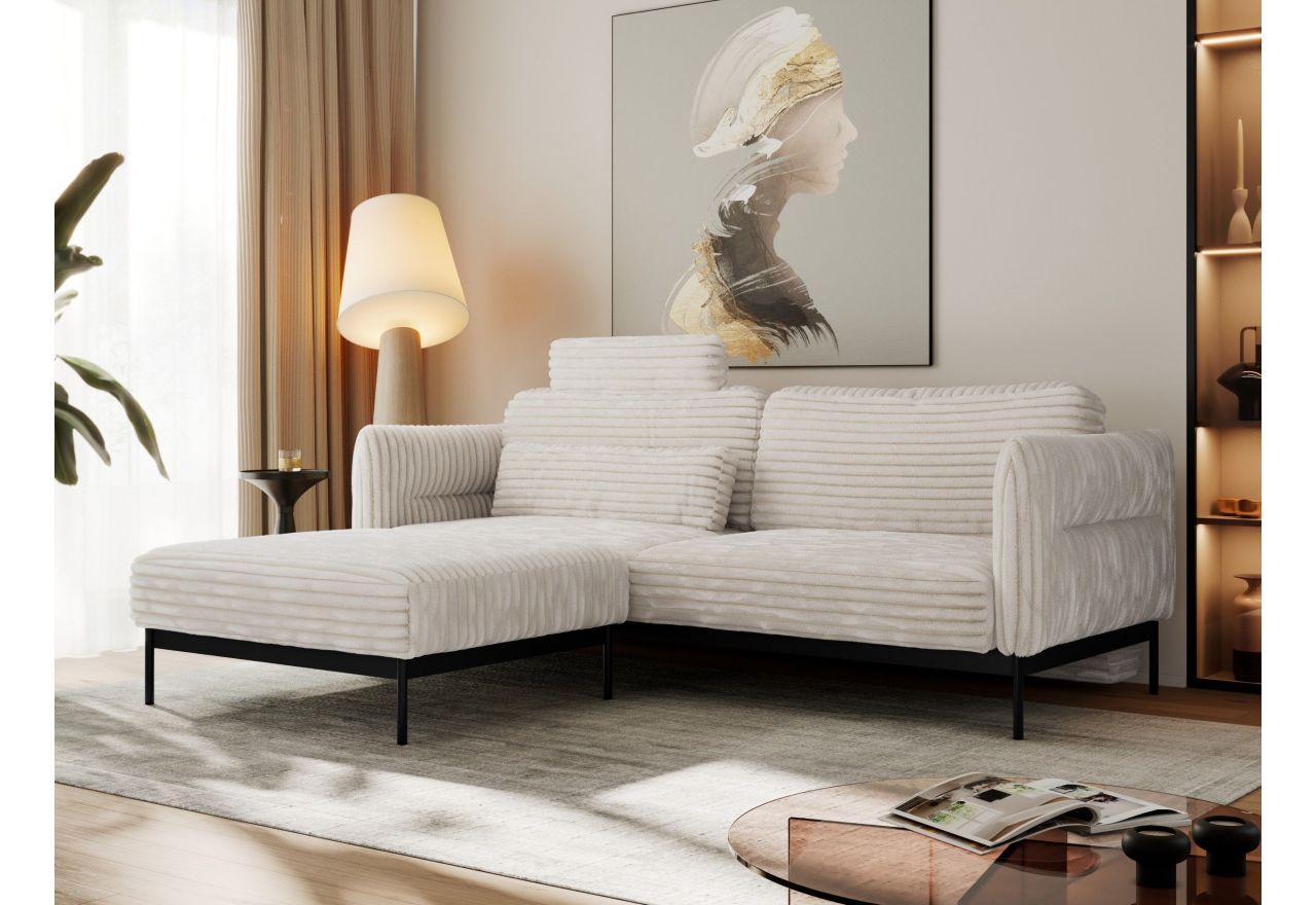 Narożnik SALENTO L - uniwersalny - beżowy, sztruks