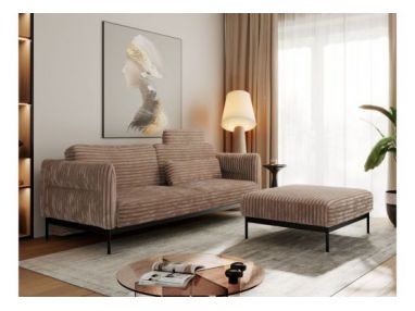 Narożnik SALENTO L - uniwersalny - brązowy, sztruks