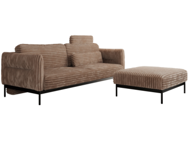 Narożnik SALENTO L - uniwersalny - brązowy, sztruks