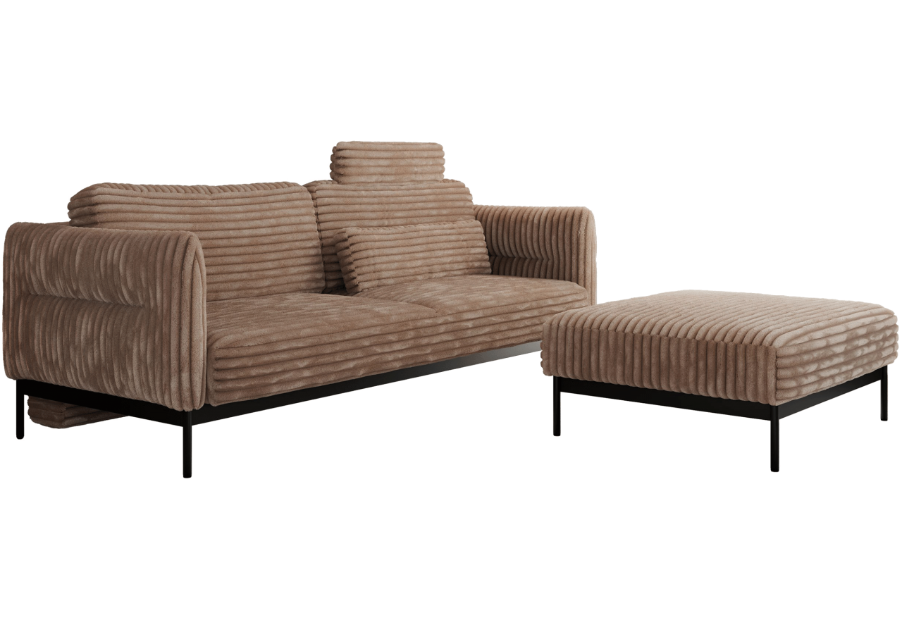 Narożnik SALENTO L - uniwersalny - brązowy, sztruks