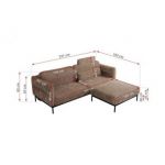 Narożnik SALENTO L - uniwersalny - brązowy, sztruks