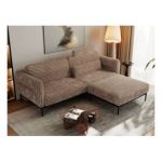 Narożnik SALENTO L - uniwersalny - brązowy, sztruks