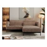 Narożnik SALENTO L - uniwersalny - brązowy, sztruks