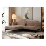 Narożnik SALENTO L - uniwersalny - brązowy, sztruks