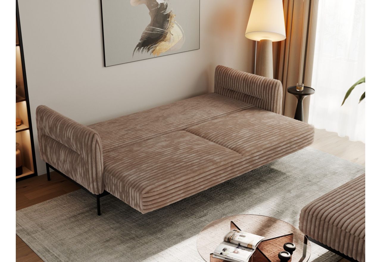 Narożnik SALENTO L - uniwersalny - brązowy, sztruks