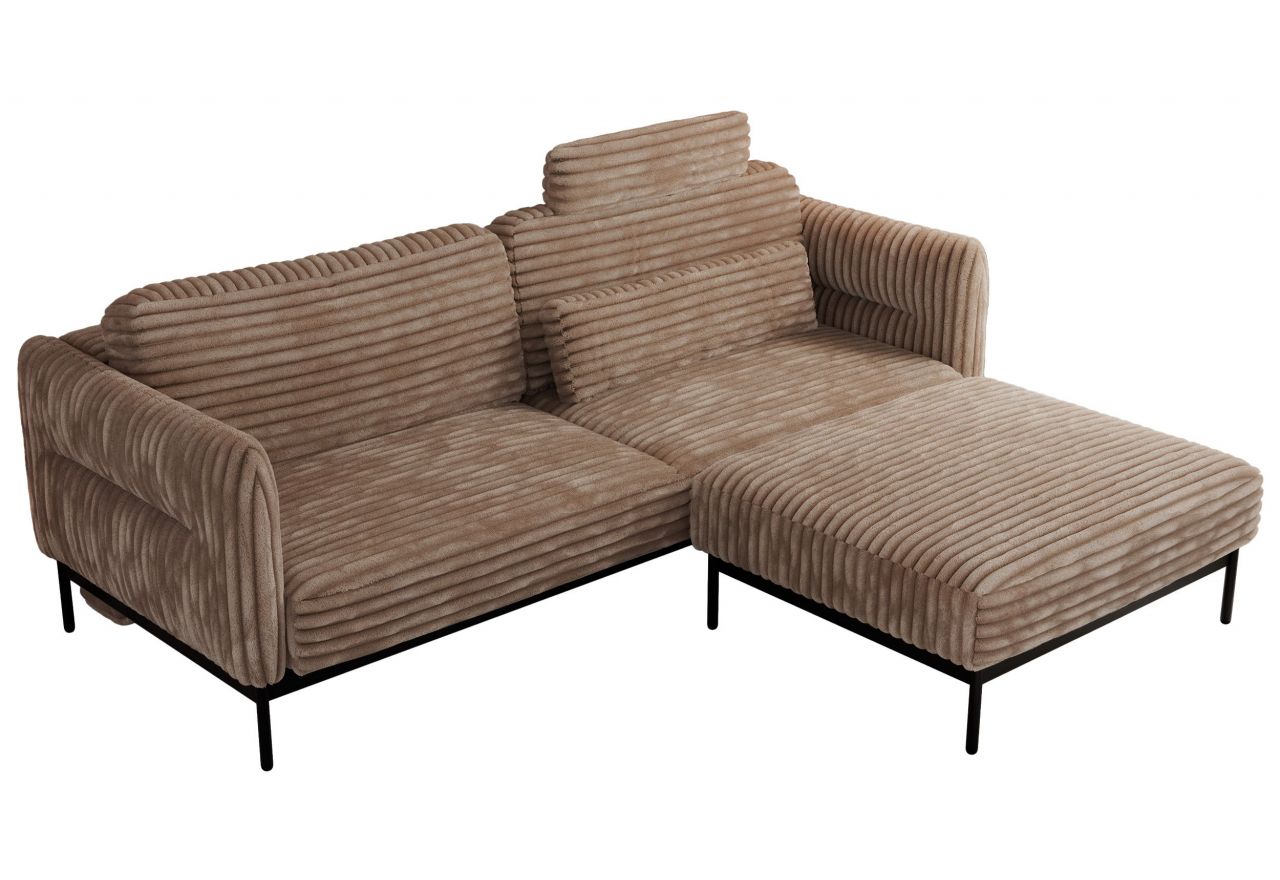 Narożnik SALENTO L - uniwersalny - brązowy, sztruks