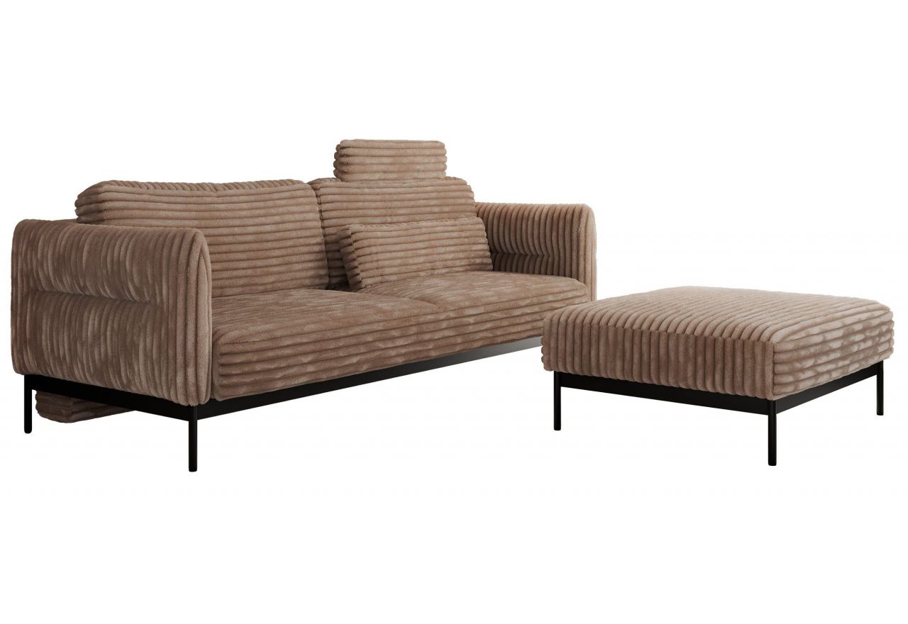 Narożnik SALENTO L - uniwersalny - brązowy, sztruks