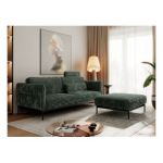 Narożnik SALENTO L - uniwersalny - ciemnozielony, sztruks