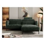 Narożnik SALENTO L - uniwersalny - ciemnozielony, sztruks