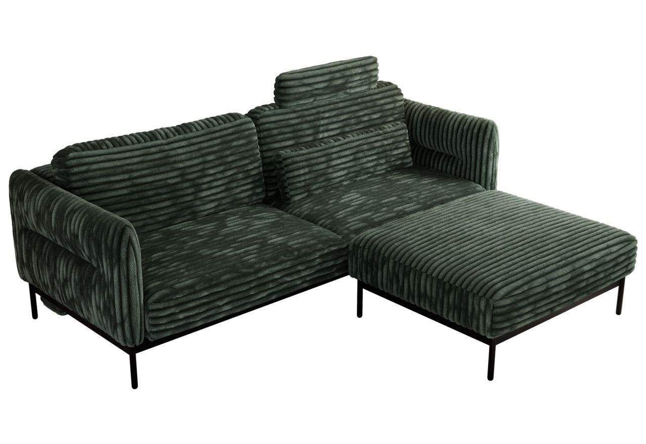 Narożnik SALENTO L - uniwersalny - ciemnozielony, sztruks