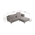 Narożnik SALENTO L - uniwersalny - jasnoszary, sztruks