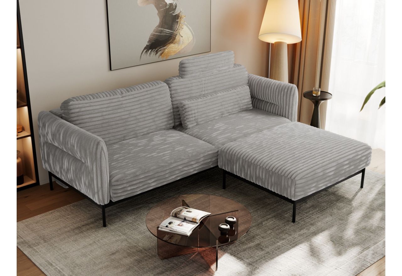 Narożnik SALENTO L - uniwersalny - jasnoszary, sztruks