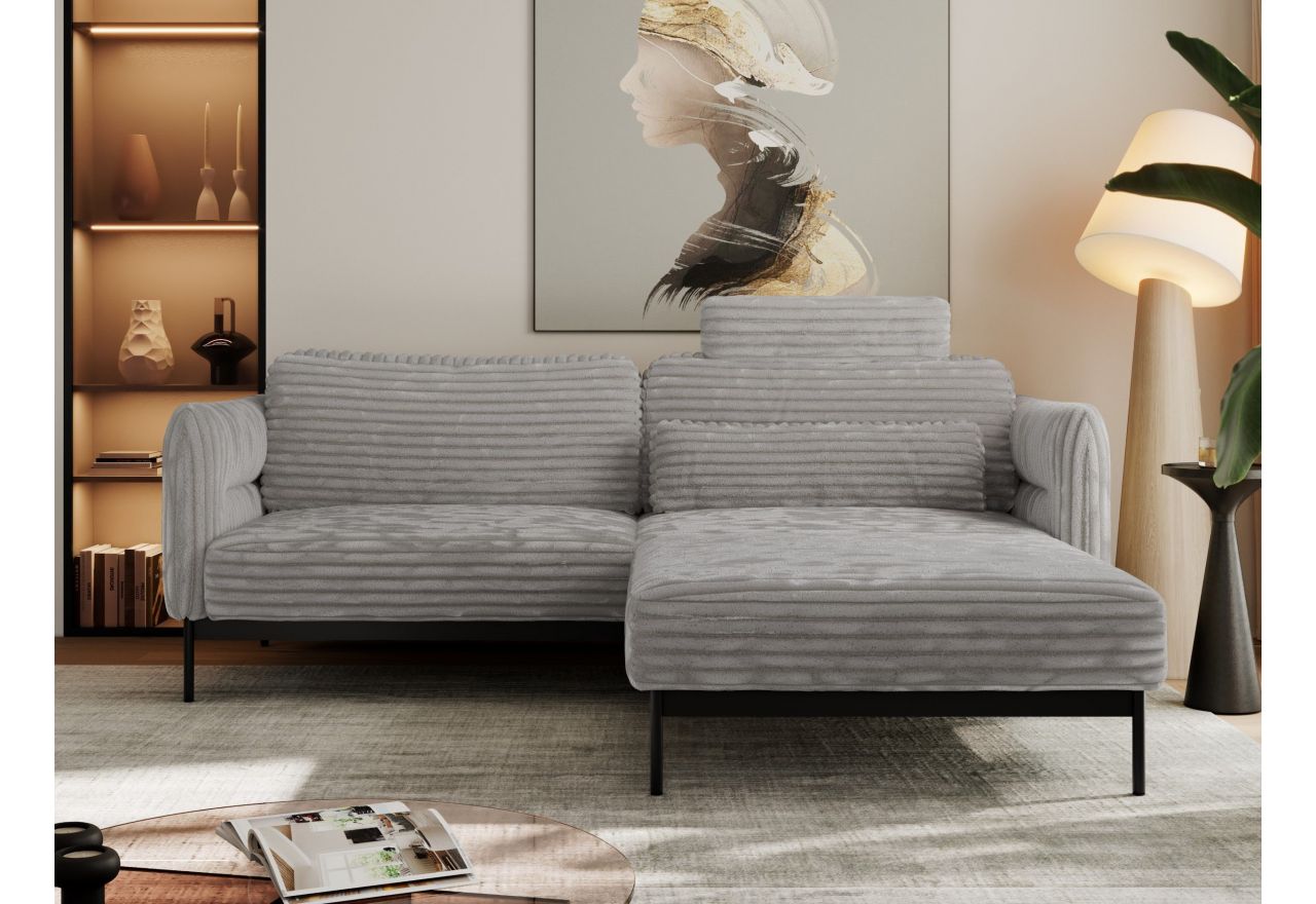 Narożnik SALENTO L - uniwersalny - jasnoszary, sztruks