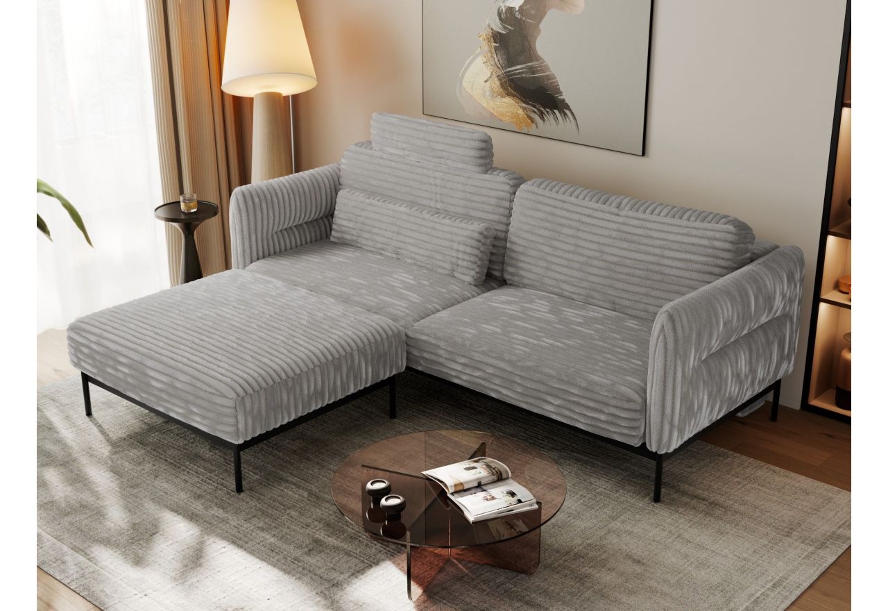 Narożnik SALENTO L - uniwersalny - jasnoszary, sztruks