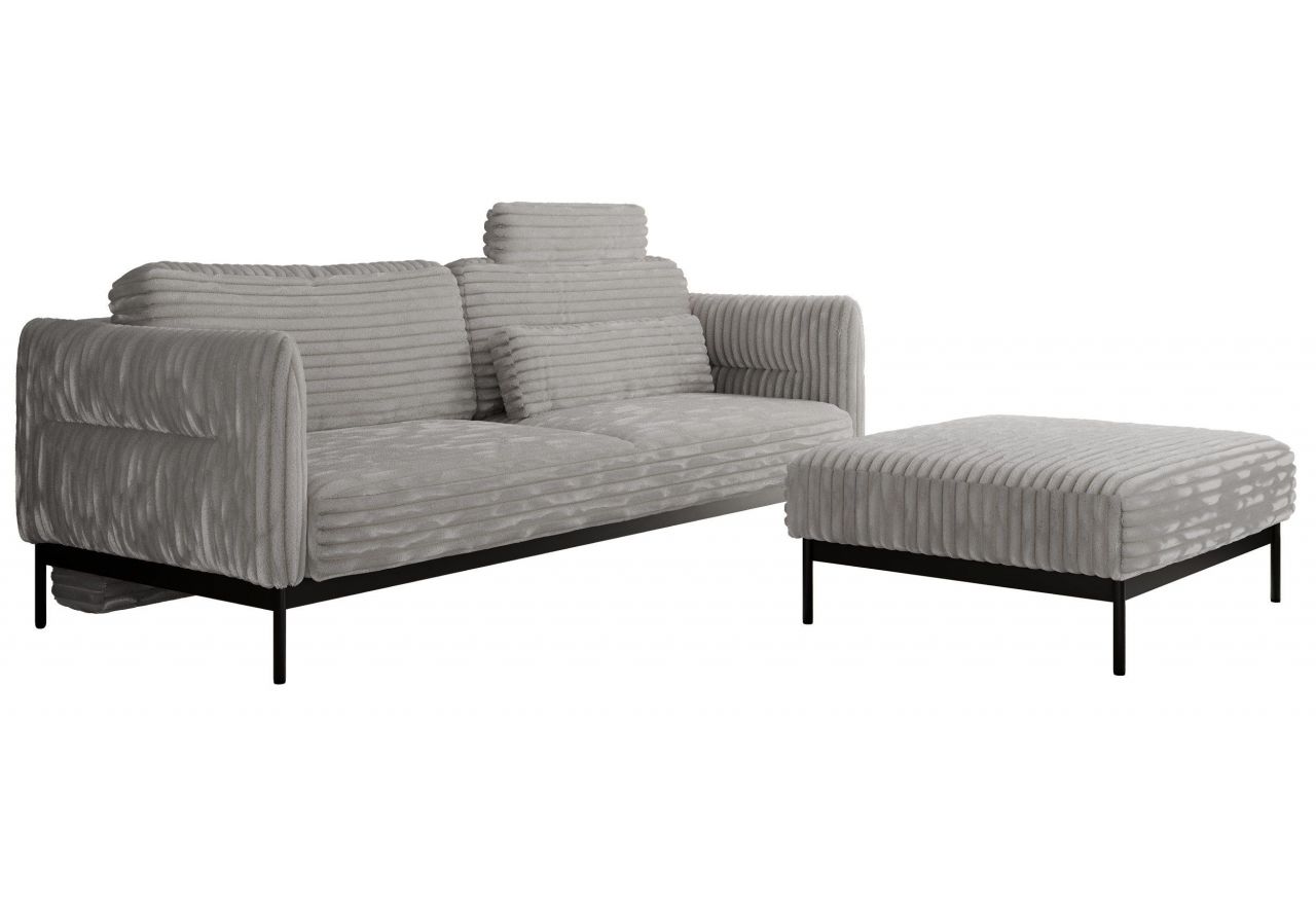 Narożnik SALENTO L - uniwersalny - jasnoszary, sztruks