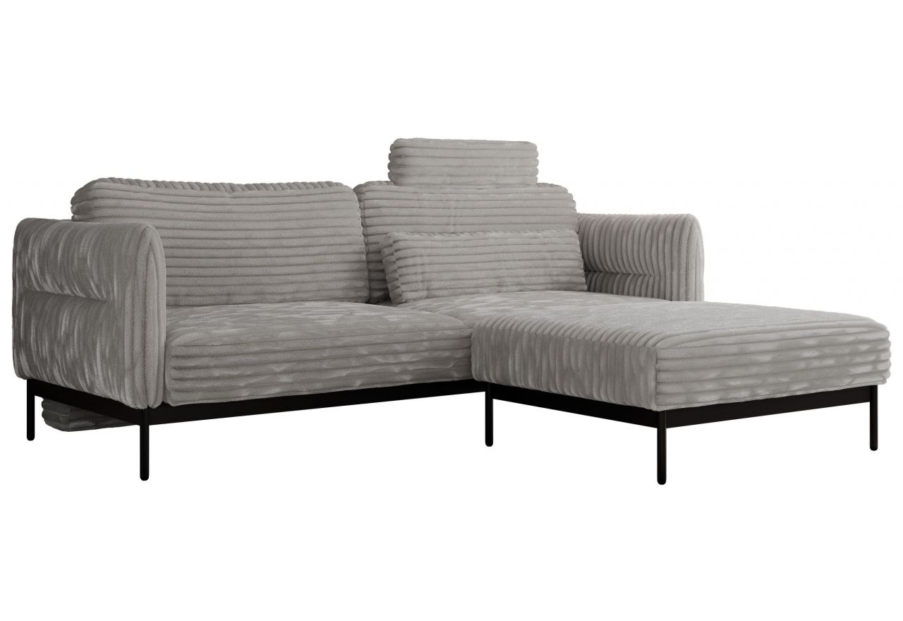 Narożnik SALENTO L - uniwersalny - jasnoszary, sztruks