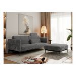 Narożnik SALENTO L - uniwersalny - szary, sztruks