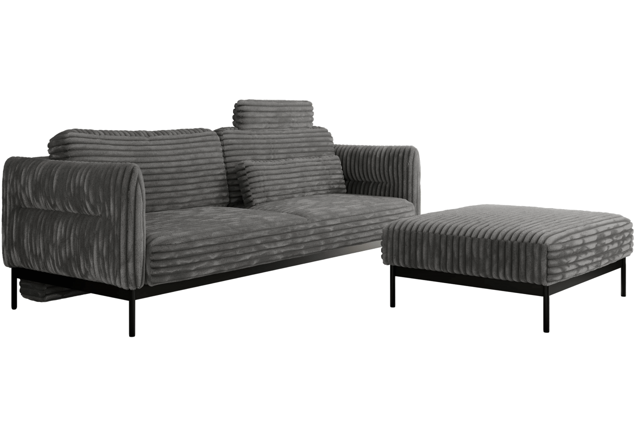 Narożnik SALENTO L - uniwersalny - szary, sztruks