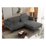 Narożnik SALENTO L - uniwersalny - szary, sztruks