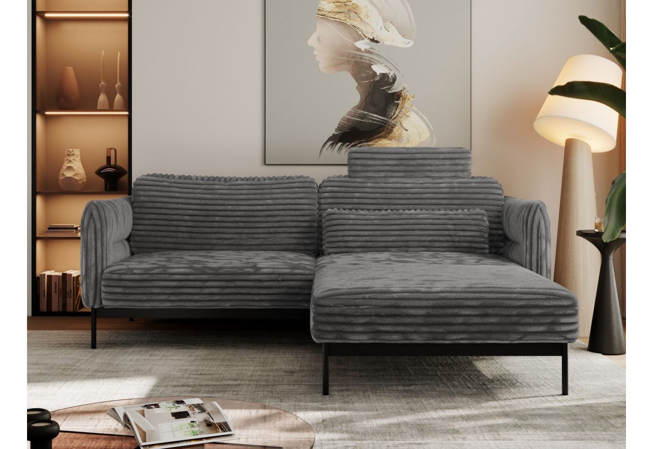 Narożnik SALENTO L - uniwersalny - szary, sztruks