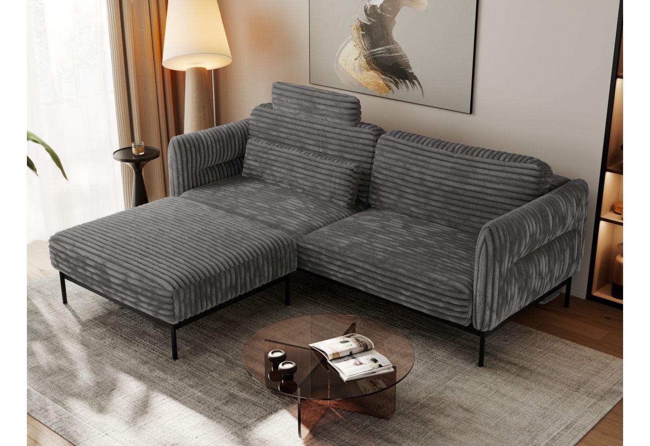 Narożnik SALENTO L - uniwersalny - szary, sztruks