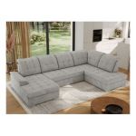 Narożnik MADRITO U - strona prawa - jasnoszary, struktura